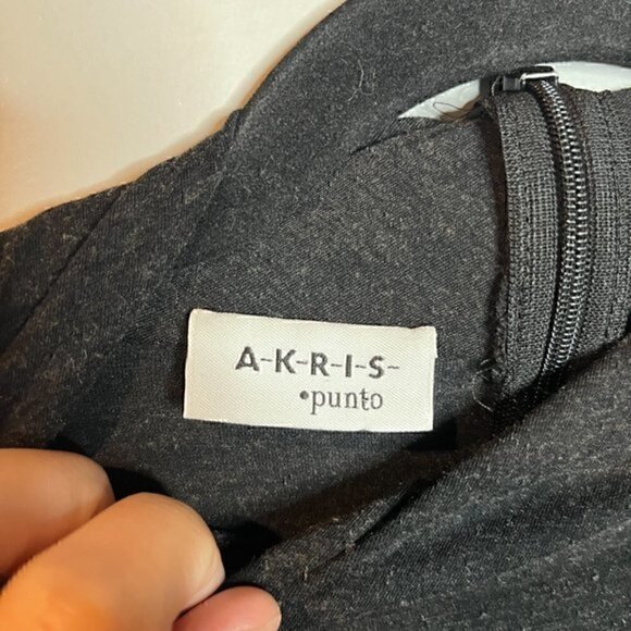 AKRIS Punto charcoal heathered mock neck top - Picture 3 of 6